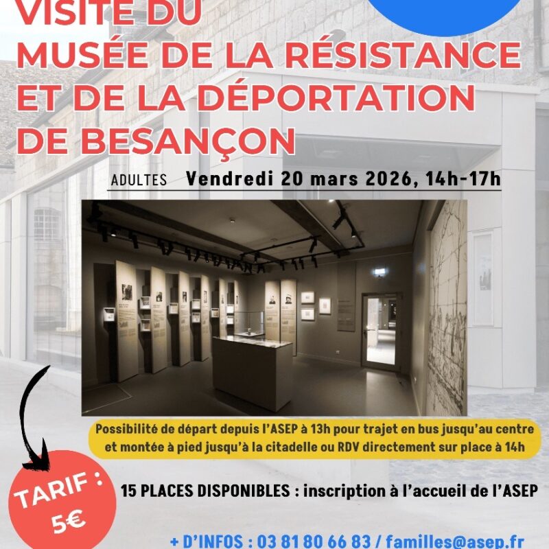 Sortie "Séniors en Action" #3 : Visite du Musée de la Résistance et de la Déportation
