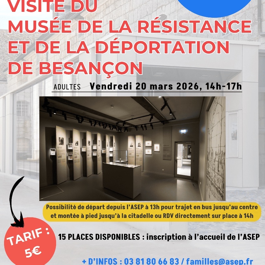 Sortie "Séniors en Action" #3 : Visite du Musée de la Résistance et de la Déportation