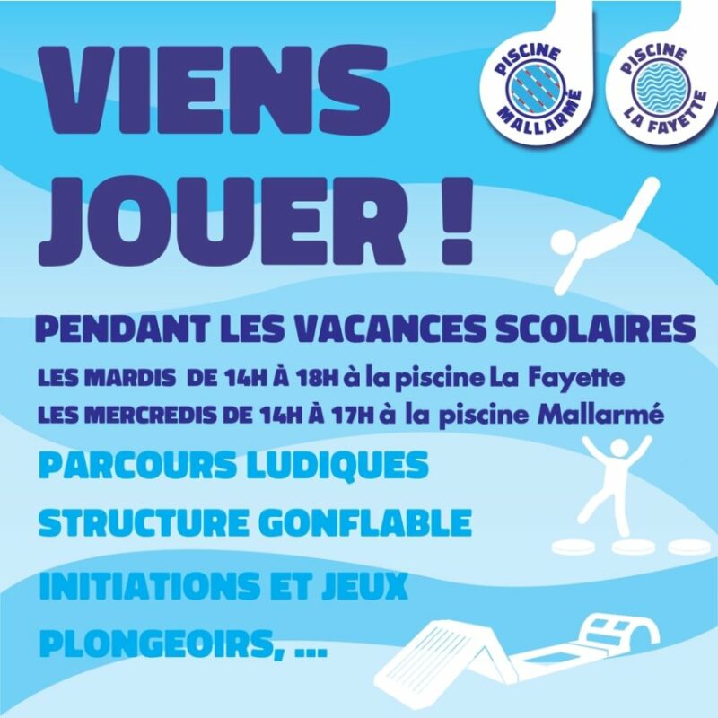 VIENS JOUER ! animations dans les piscines pendant les vacances scolaires