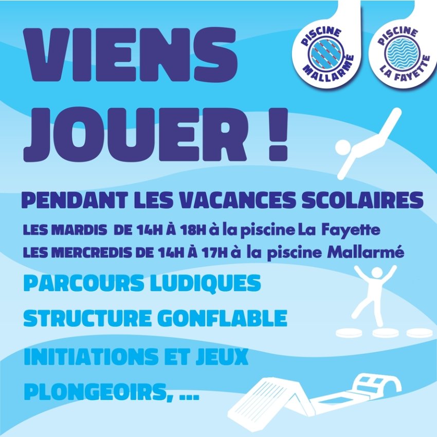 VIENS JOUER ! animations dans les piscines pendant les vacances scolaires
