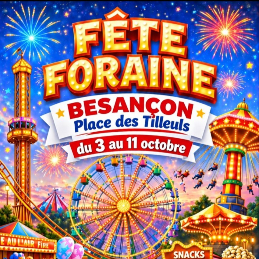 Fête foraine place des tilleuls à Besançon